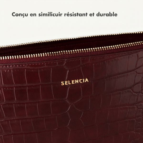 Selencia Pochette ordinateur Croco 11 pouces - Burgundy