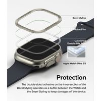 Ringke Bezel Styling + Protection d'écran Apple Watch Ultra - 49 mm - Knurling Titanium