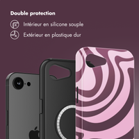 Selencia Coque arrière Vivid avec MagSafe Apple iPhone 17e / 16e - Wavy Swirl Pink Plum