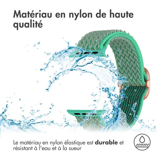 imoshion Bracelet en nylon élastique Apple Watch | 44/45/46/49 mm - Turquoise