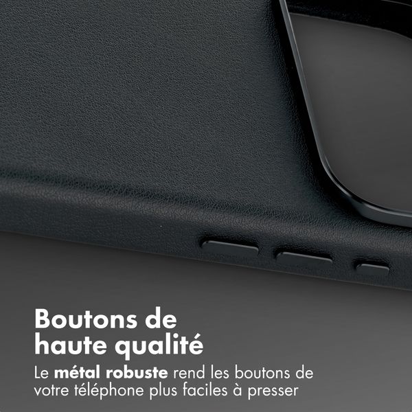 Accezz Coque arrière en cuir avec MagSafe Apple iPhone 18 Pro / 17 Pro - Onyx Black