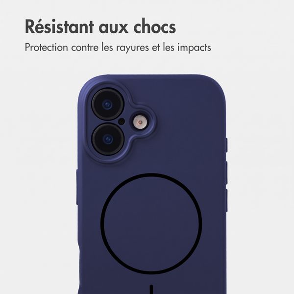 Accezz Coque Grip avec MagSafe Apple iPhone 16 - Bleu foncé