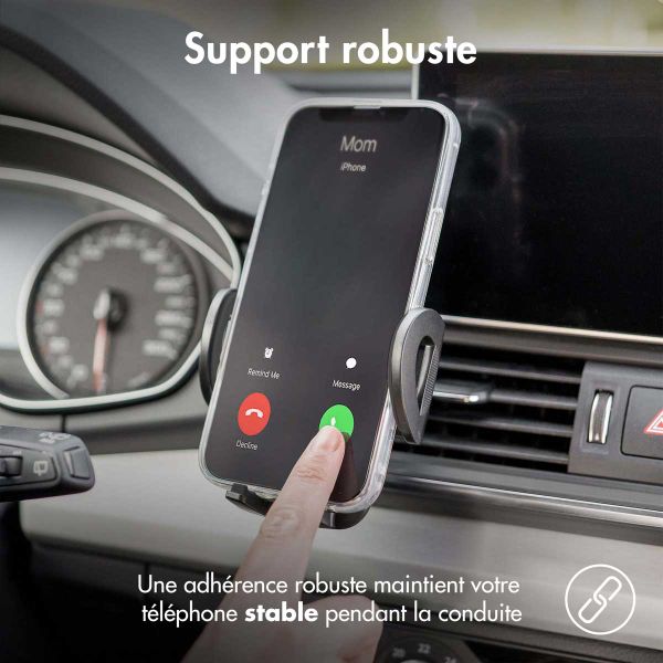 imoshion Support de téléphone pour voiture - Réglable - Universel - Carbone - Grille de ventilation - Noir