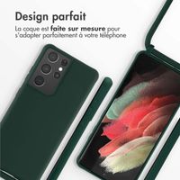 imoshion Coque en silicone avec cordon Samsung Galaxy S21 Ultra - Vert foncé