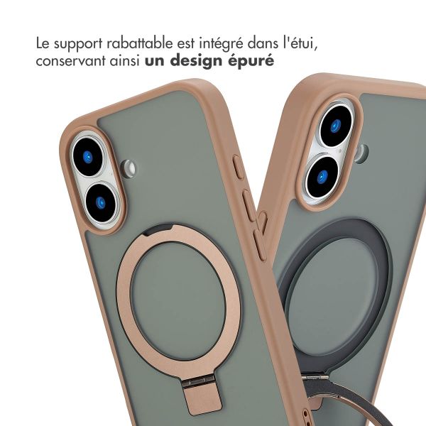 Accezz Coque Ring Stand avec MagSafe Apple iPhone 16 - Marron
