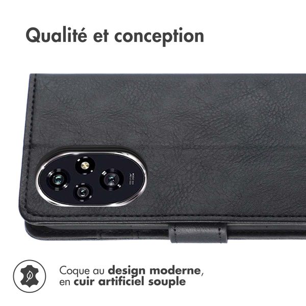 imoshion Étui de télephone portefeuille de luxe Honor 200 Pro - Noir