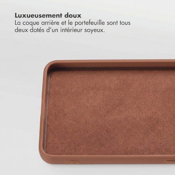 Selencia Étui portefeuille amovible Olyn avec MagSafe Samsung Galaxy S26 - Marron