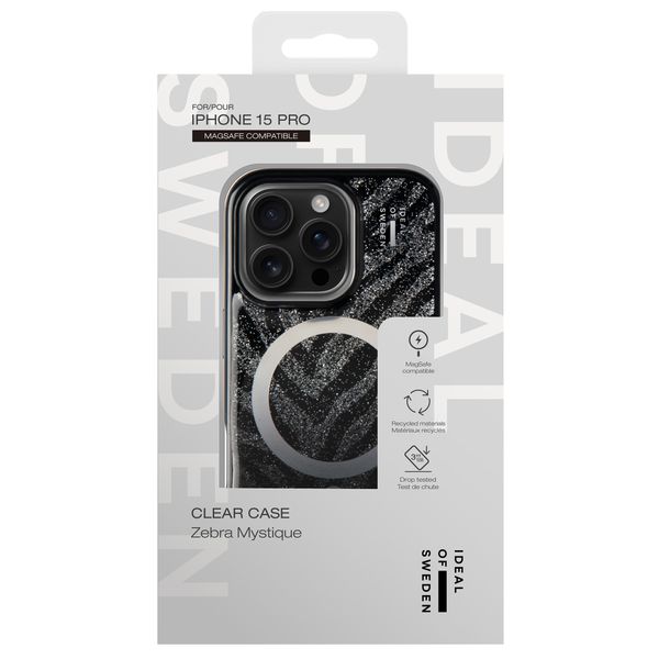 iDeal of Sweden Coque MagSafe transparente limitée Apple iPhone 15 Pro - Zebra Mystique