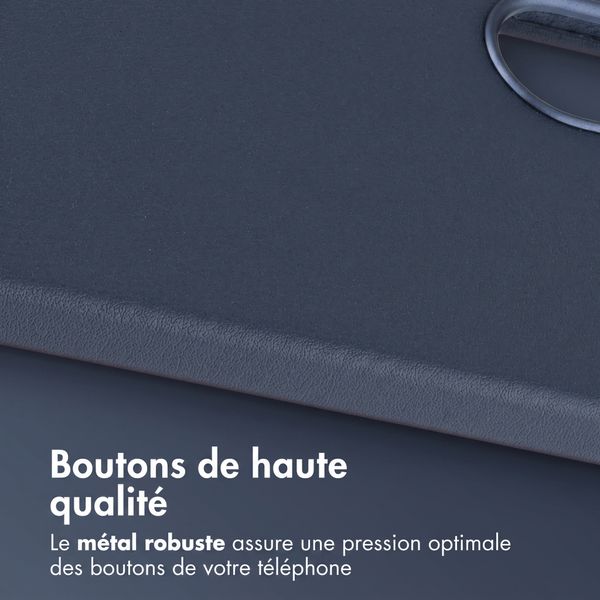 Accezz Coque arrière en cuir avec MagSafe Samsung Galaxy A57 (5G) - Nightfall Blue