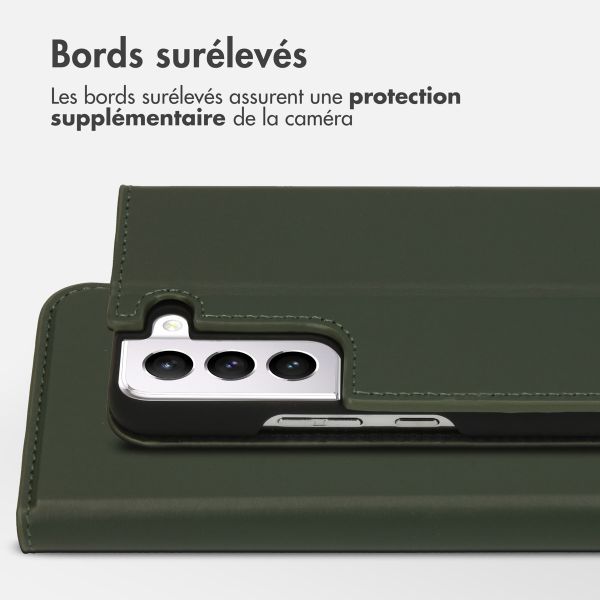 Accezz Étui de télephone Slim Folio en cuir de qualité supérieure Samsung Galaxy S22 Plus - Vert