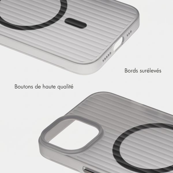 Accezz Coque arrière Lite avec MagSafe | Fluted | Apple iPhone 14 - Gris