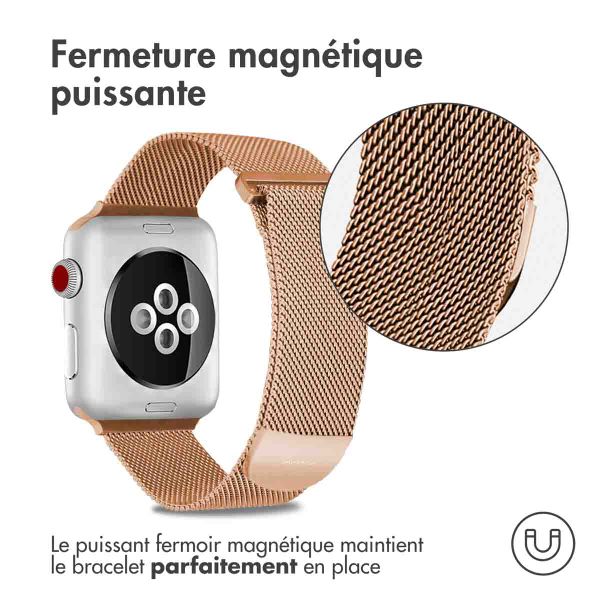imoshion Bracelet magnétique milanais Apple Watch | 44/45/46/49 mm - Taille S - Rose Doré