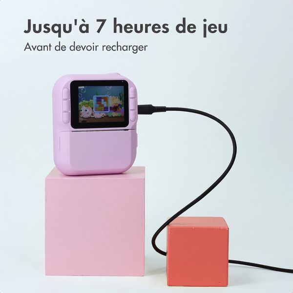 imoshion Kids Camera avec imprimante photo - Appareil photo pour enfants - Photos/Vidéos/Jeux - Lila