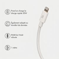 imoshion Câble USB-C vers Lightning Tressé 30 W - 2 mètres - Blanc
