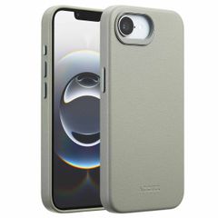 Accezz Coque arrière en cuir avec MagSafe Apple iPhone 17e / 16e - Light Grey