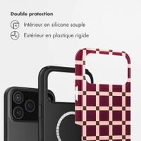 Selencia Coque arrière Vivid avec MagSafe Apple iPhone 18 Pro / 17 Pro - Check This Burgundy