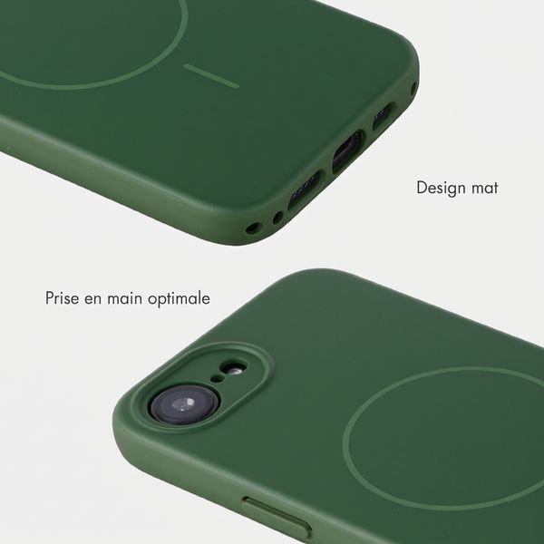 Accezz Coque Grip avec MagSafe Apple iPhone 17e / 16e - Vert foncé