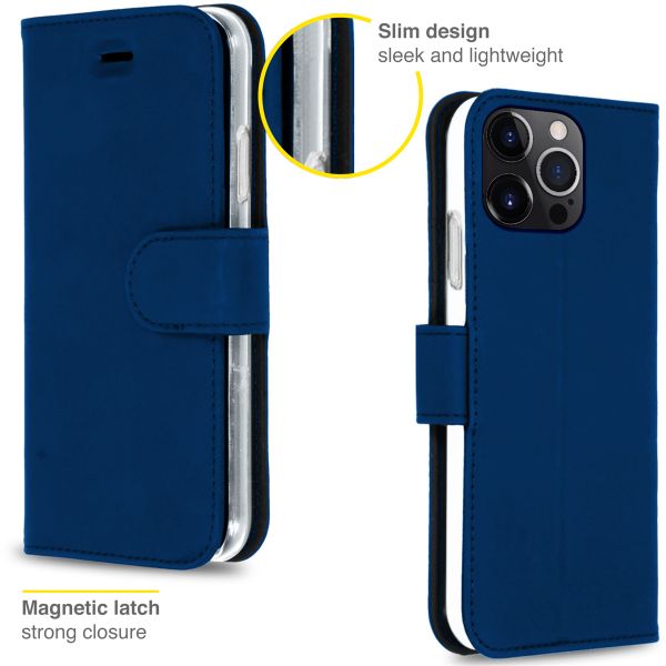 Accezz Étui de télephone Wallet Apple iPhone 13 Pro - Bleu foncé