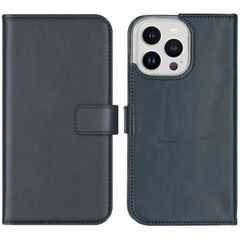 Selencia Étui portefeuille en cuir véritable Apple iPhone 14 Pro Max - Bleu