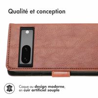 imoshion Étui de télephone portefeuille de luxe Google Pixel 7a - Marron