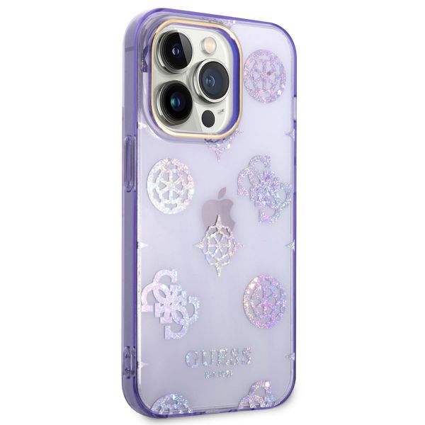Guess Coque Peony Glitter Apple iPhone 14 Pro - Lila
