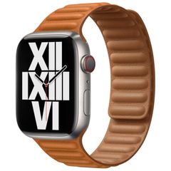 Apple Bracelet Leather Link Apple Watch | 44/45/46/49 mm - Taille S/M - Golden Brown