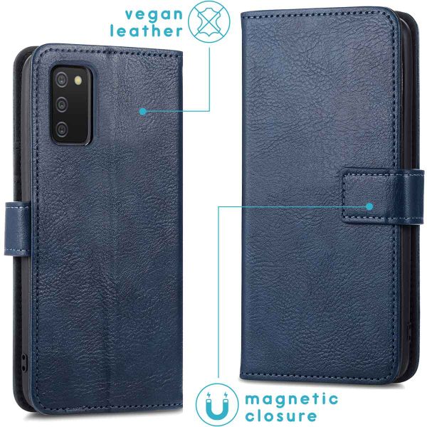 imoshion Étui de télephone portefeuille de luxe Samsung Galaxy A03s - Bleu foncé