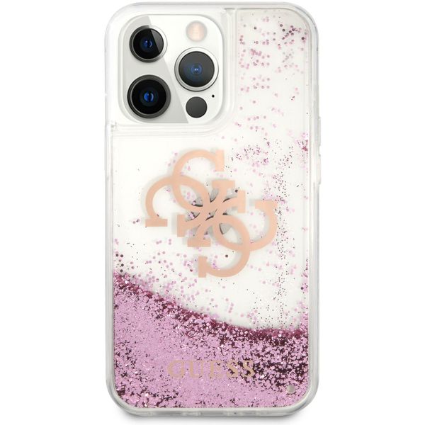 Guess Coque 4G Logo Liquid Glitter Apple iPhone 13 Pro Max - Rose