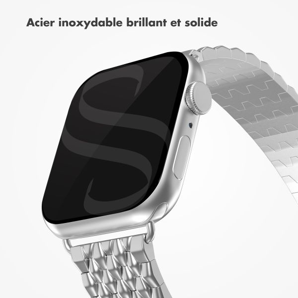 Selencia Bracelet dragon en acier Apple Watch | 44/45/46/49 mm - Argent