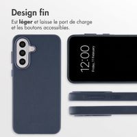 Accezz Coque arrière en cuir avec MagSafe Samsung Galaxy A57 (5G) - Nightfall Blue