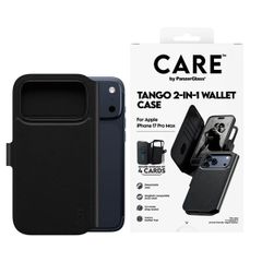 CARE by PanzerGlass Étui de télephone portefeuille Tango 2 en 1 avec MagSafe Apple iPhone 17 Pro Max - Black
