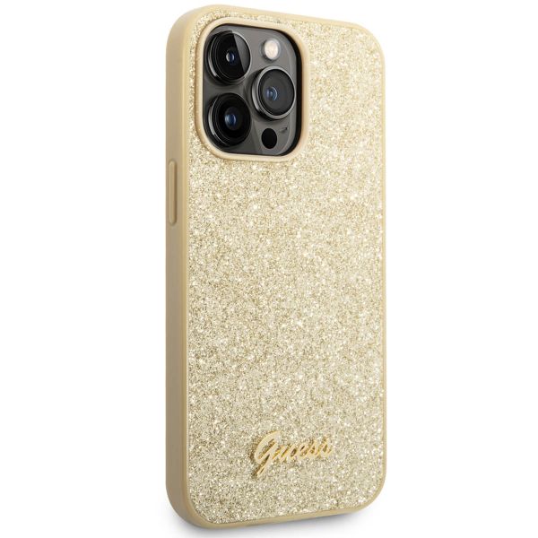 Guess Coque Glitter Flakes Apple iPhone 14 Pro - Doré