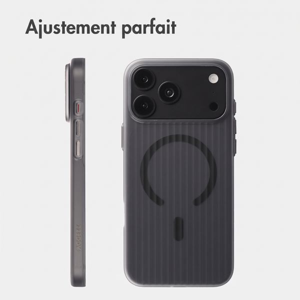 Accezz Coque arrière Lite avec MagSafe | Fluted | Apple iPhone 18 Pro / 17 Pro - Gris