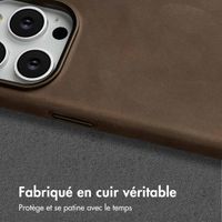 Accezz Coque MagSafe en cuir vintage Apple iPhone 14 Pro - Rustic Brown