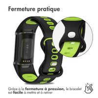 imoshion Bracelet Sport⁺ en silicone Fitbit Charge 5 / 6 - Black & Green