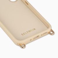 Selencia Coque arrière Rivièra avec MagSafe avec crochets amovibles Samsung Galaxy A34 (5G) - Milky Latte