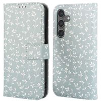 imoshion Étui de télephone portefeuille Design Samsung Galaxy S24 - Smoke Green Flowers