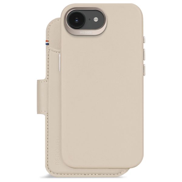 Decoded Portefeuille détachable 2 en 1 en cuir MagSafe Apple iPhone 17e / 16e - Clay