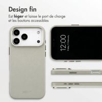 Accezz Coque arrière en cuir avec MagSafe Apple iPhone 18 Pro / 17 Pro - Light Grey