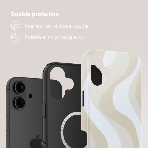 Selencia Coque arrière Vivid avec MagSafe Apple iPhone 16 - Desert Waves Beige
