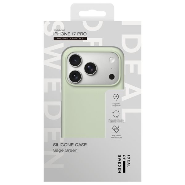 iDeal of Sweden Coque en silicone avec MagSafe Apple iPhone 17 Pro - Sage Green