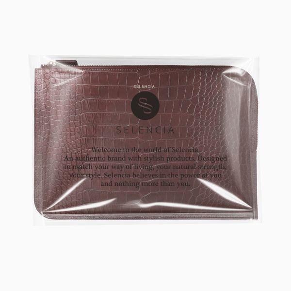 Selencia Pochette ordinateur Croco 15-16 pouces - Burgundy