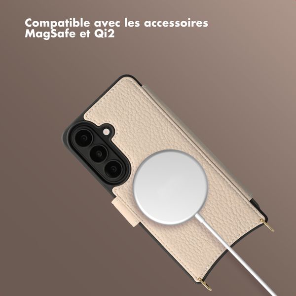 Selencia Étui Riva avec MagSafe et cordon de téléphone Samsung Galaxy S26 - Beige