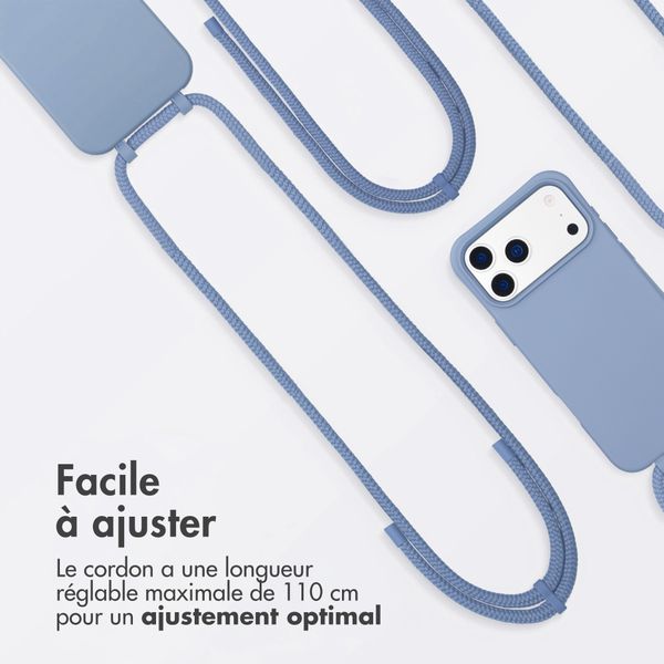 imoshion Coque arrière Color avec cordon amovible et MagSafe Apple iPhone 17 Pro Max - Ash Blue