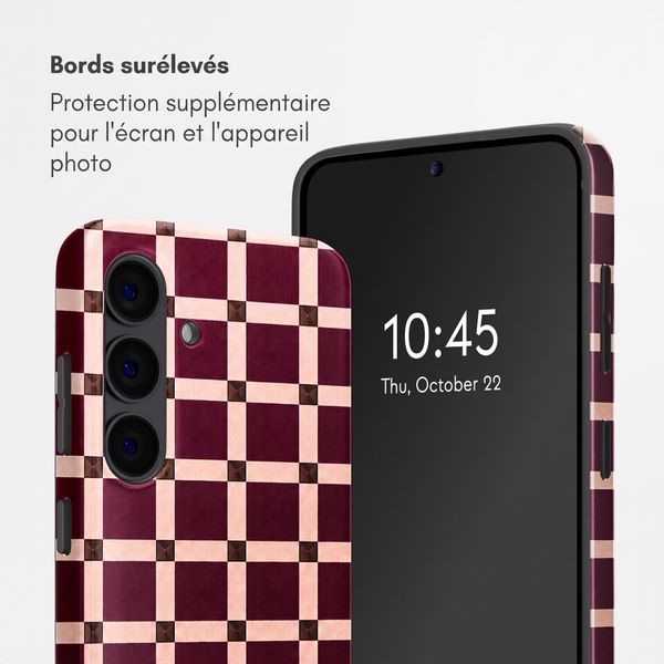 Selencia Coque arrière Vivid Samsung Galaxy S24 - Check This Burgundy