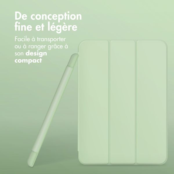 Accezz Coque tablette portefeuille Smart Silicone Apple iPad 6 (2018) 9.7 pouces / iPad 5 (2017) 9.7 pouces - Vert clair