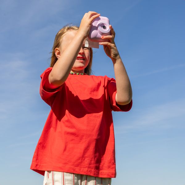 imoshion Kids Camera avec imprimante photo - Appareil photo pour enfants - Photos/Vidéos/Jeux - Lila