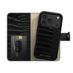 iDeal of Sweden Magnet Wallet+ Étui portefeuille Apple iPhone 18 Pro / 17 Pro - Black Croco