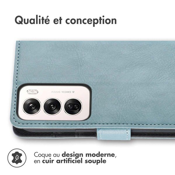 imoshion Étui de télephone portefeuille de luxe Oppo Reno 12 - Bleu clair