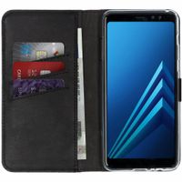 Selencia Étui portefeuille en cuir véritable Samsung Galaxy A8 (2018) - Noir
